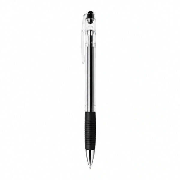 Bolígrafo Negro con Clip y Agarre Antideslizante de 0.7 mm