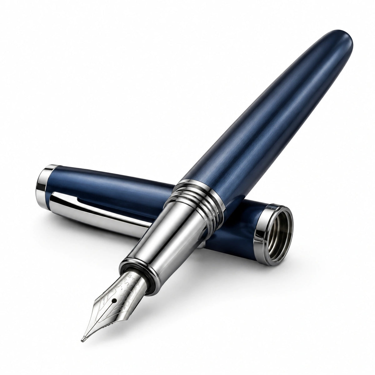 Pluma Estilográfica Azul con Punta Fina de 0.5mm