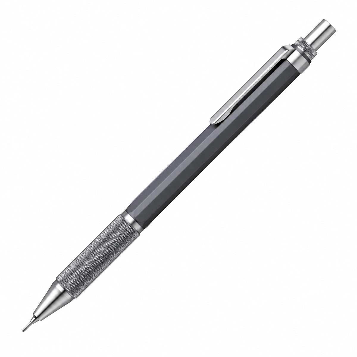 Portaminas Automático 0.5mm Negro y Plata